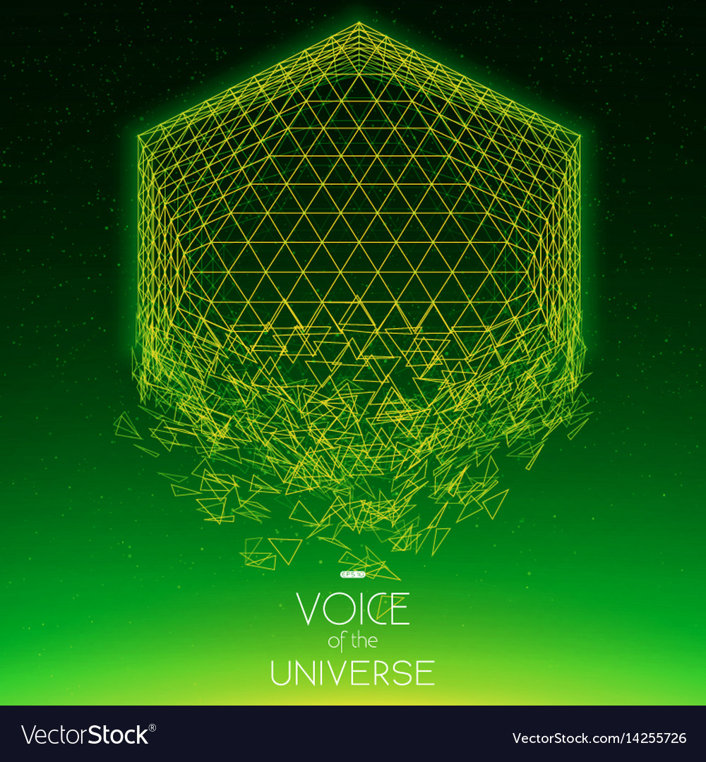 Crashing space green object abstract