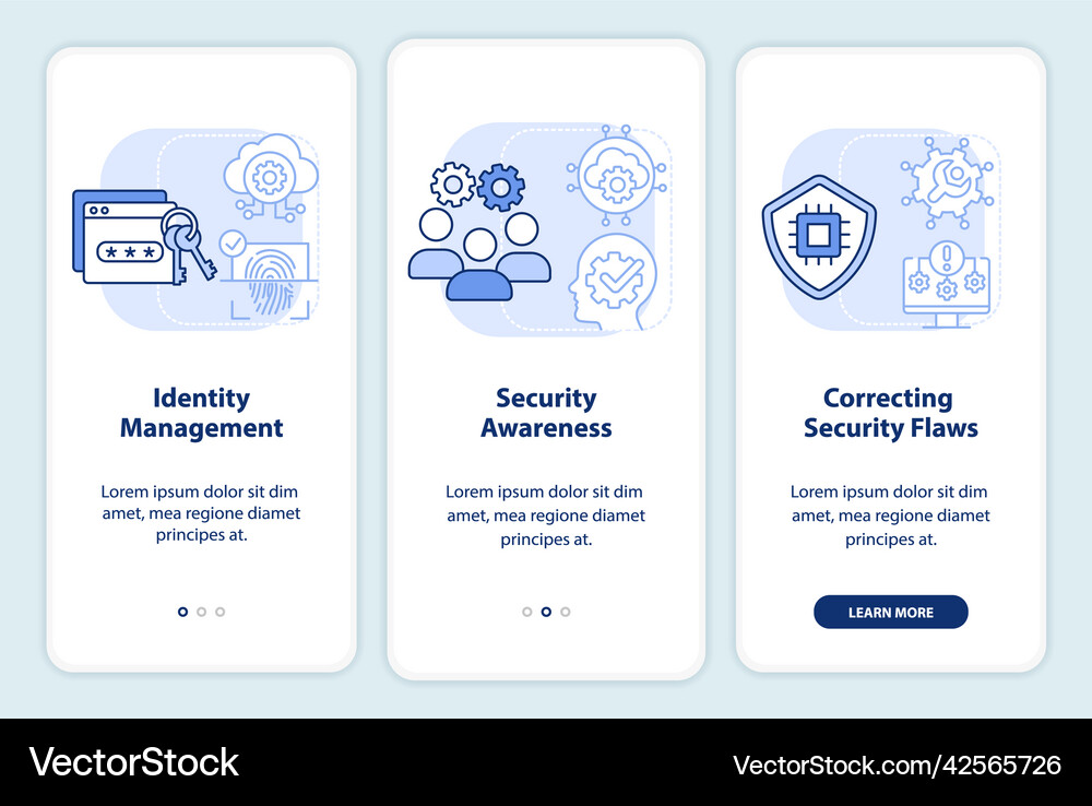 Cybersecurity Onboarding Flow Royalty Free Vector Image