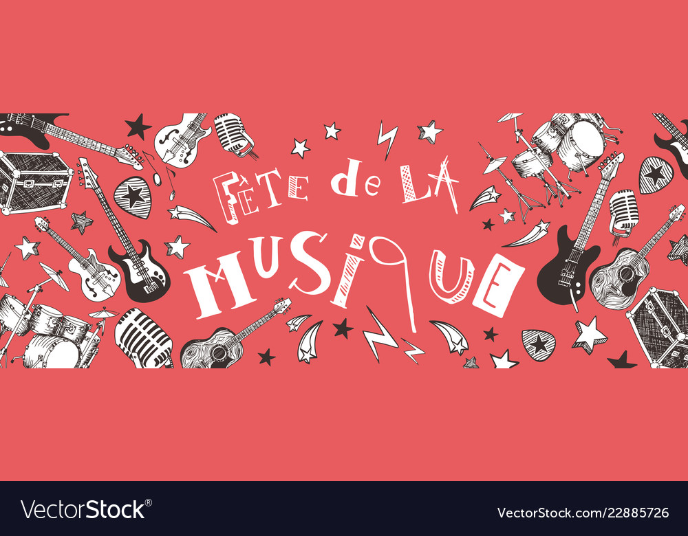 French Music Festival Banner Royalty Free Vector Image