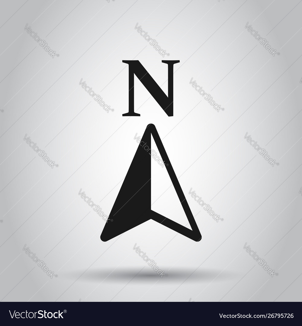 Global navigation icon in flat style compass gps