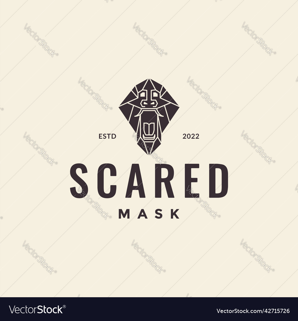 Hipster wood mask culture logo design graphic