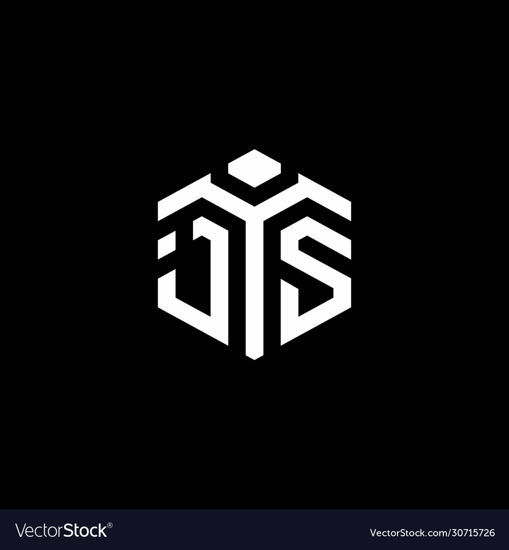 Js monogram logo with abstract hexagon style