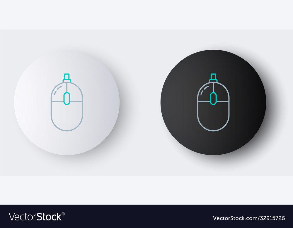 Line computer mouse icon isolated on grey Vector Image Line computer mouse icon isolated on grey