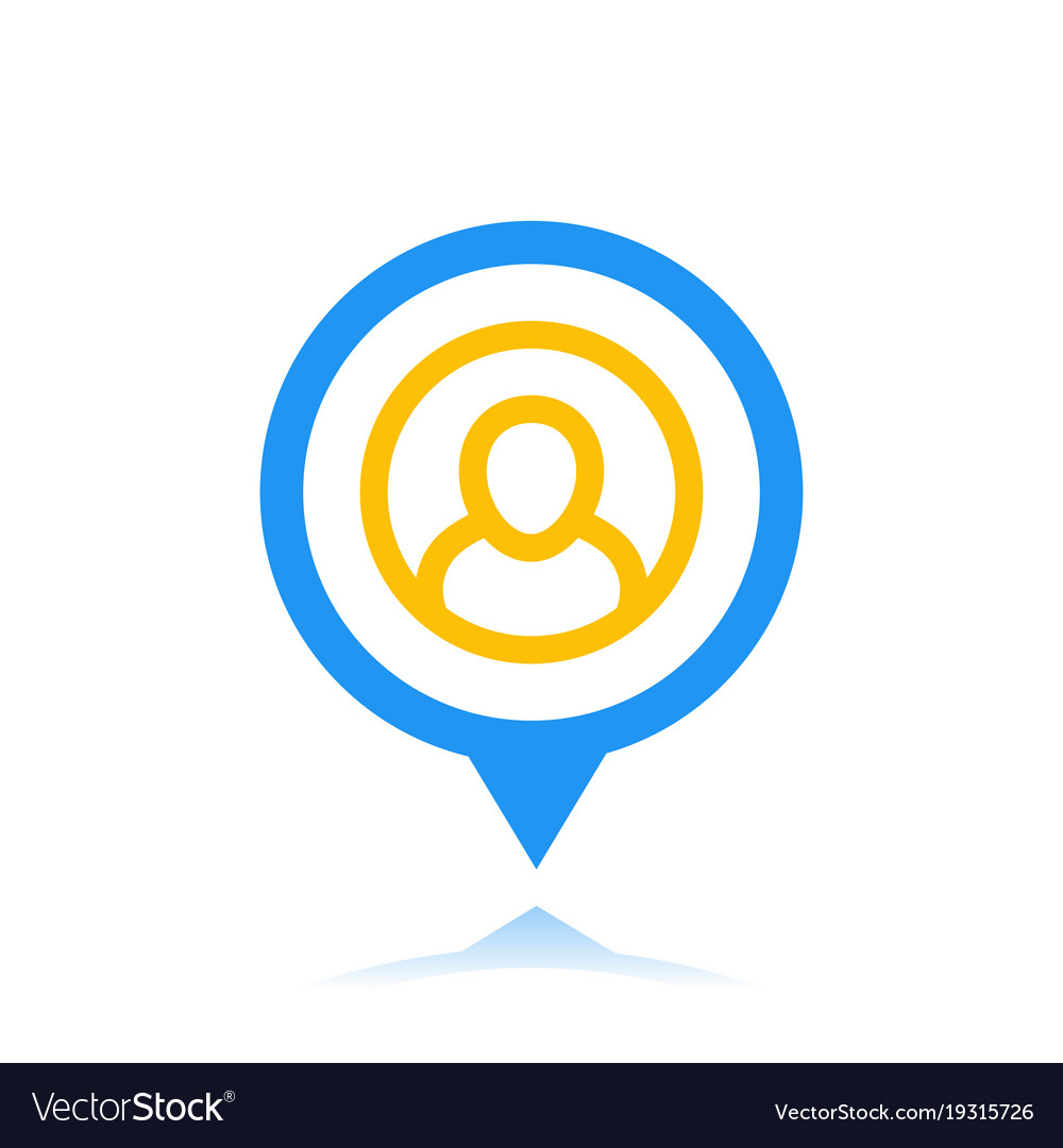 Man on pin pointer icon Royalty Free Vector Image