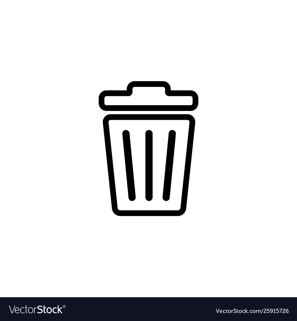 Recycle bin line icon in flat style for apps ui vector image Recycle bin line icon in flat style for apps ui