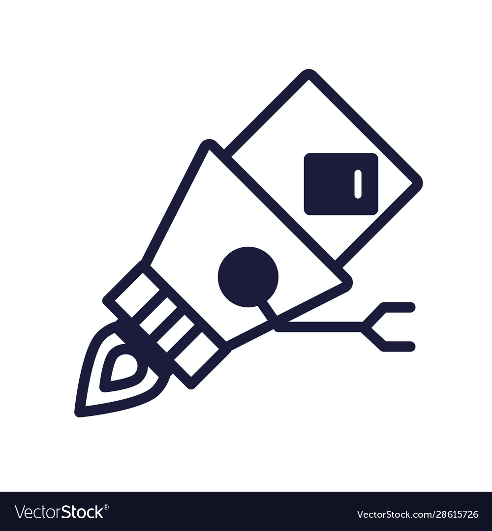 Robot floating cyborg isolated icon Vector Image Robot floating cyborg isolated icon