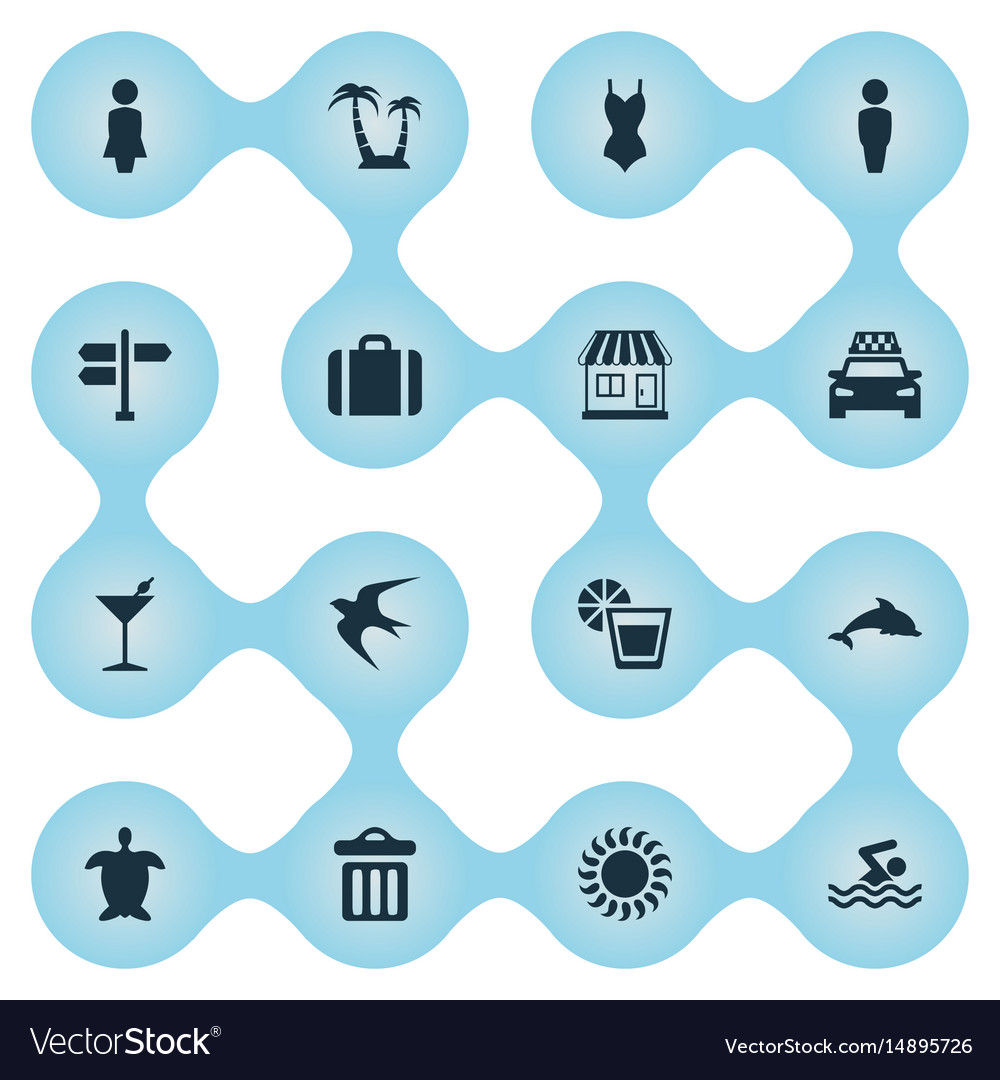 Set of simple seaside icons