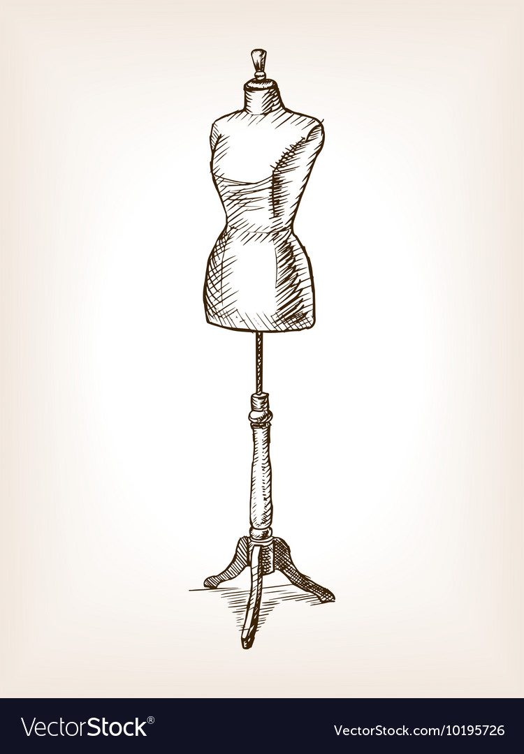 Sewing mannequin sketch Royalty Free Vector Image