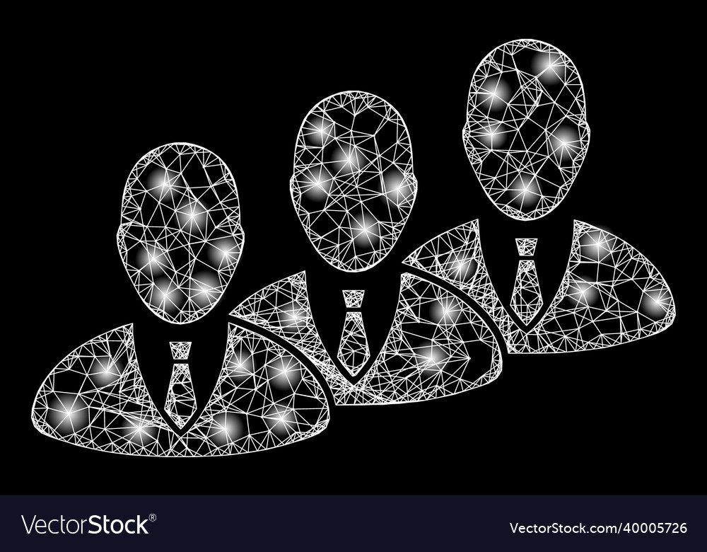Shiny net mesh manager team with light spots vector image Shiny net mesh manager team with light spots