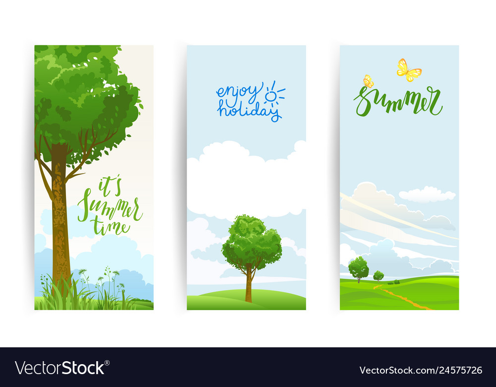 Summer banners set vector image Summer banners set
