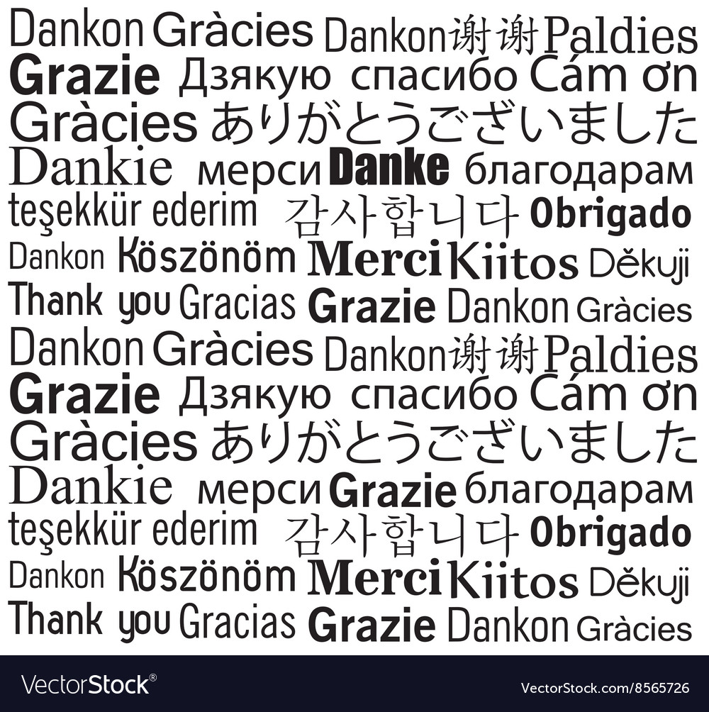 Thanks in different languages design