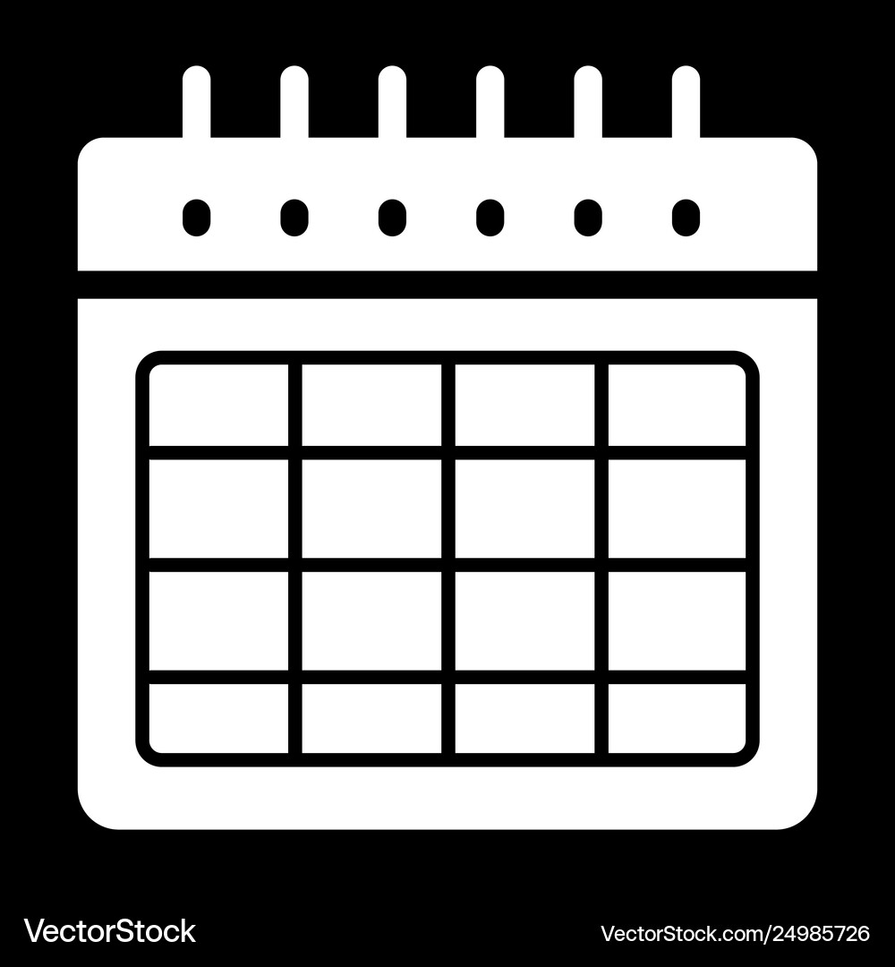 Timetable blank icon black and white Royalty Free Vector