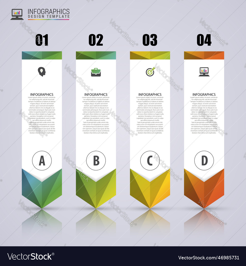 Arrow infographic template minimal colorful