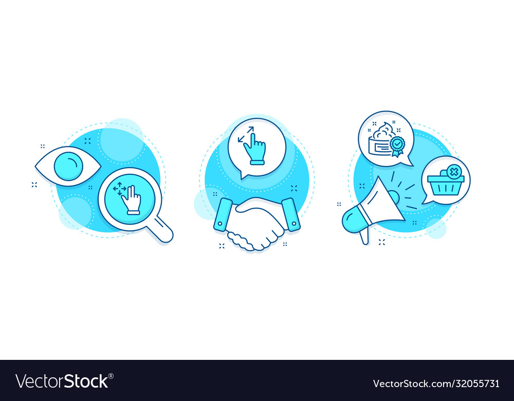 Cream delete order and move gesture icons set