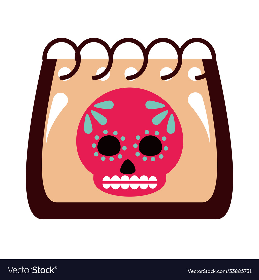 Day dead skull in calendar reminder