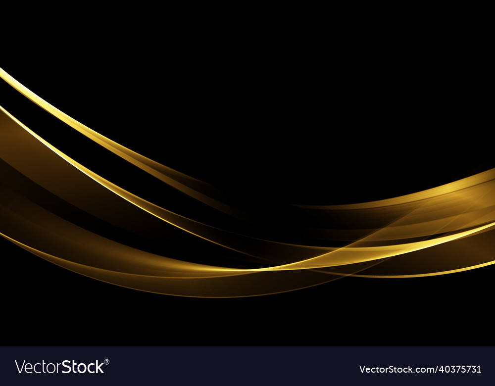 Design element of shiny gold moving lines vector image Design element of shiny gold moving lines