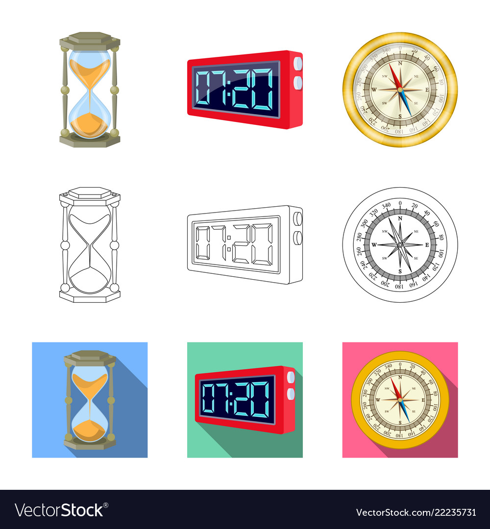 Design of clock and time symbol collection vector image Design of clock and time symbol collection