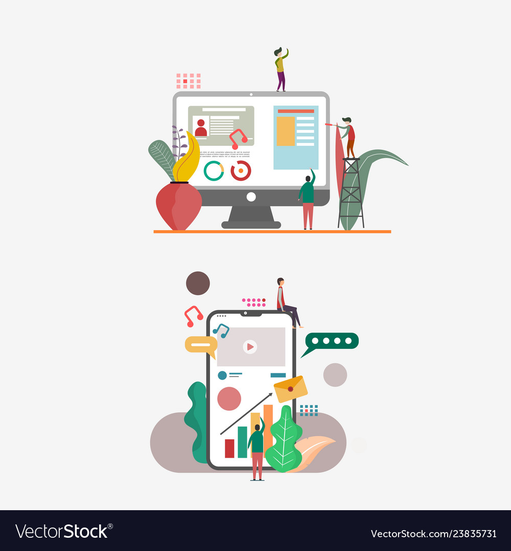 For web page or landing flat design style vector image For web page or landing flat design style