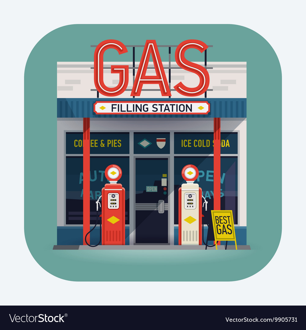 Gas Station Royalty Free Vector Image - VectorStock