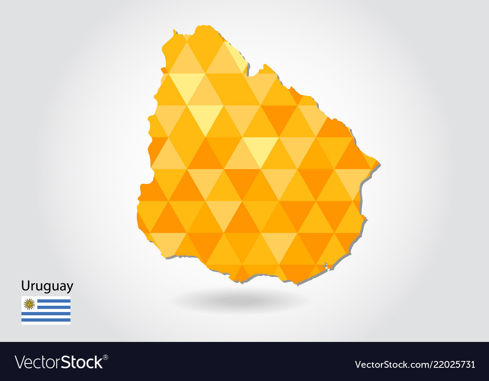 Geometric polygonal style map of uruguay low poly