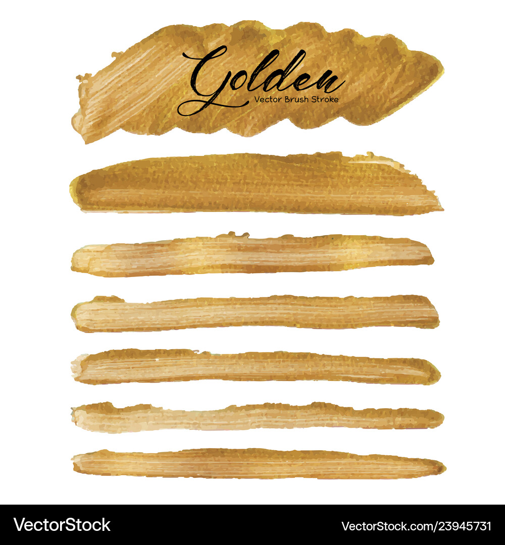 Golden Brush Stroke Royalty Free Vector Image Vectorstock