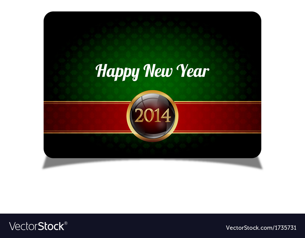 Green new year celebrate card