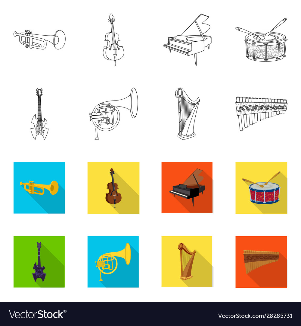 Isolated object music and tune icon set vector image Isolated object music and tune icon set