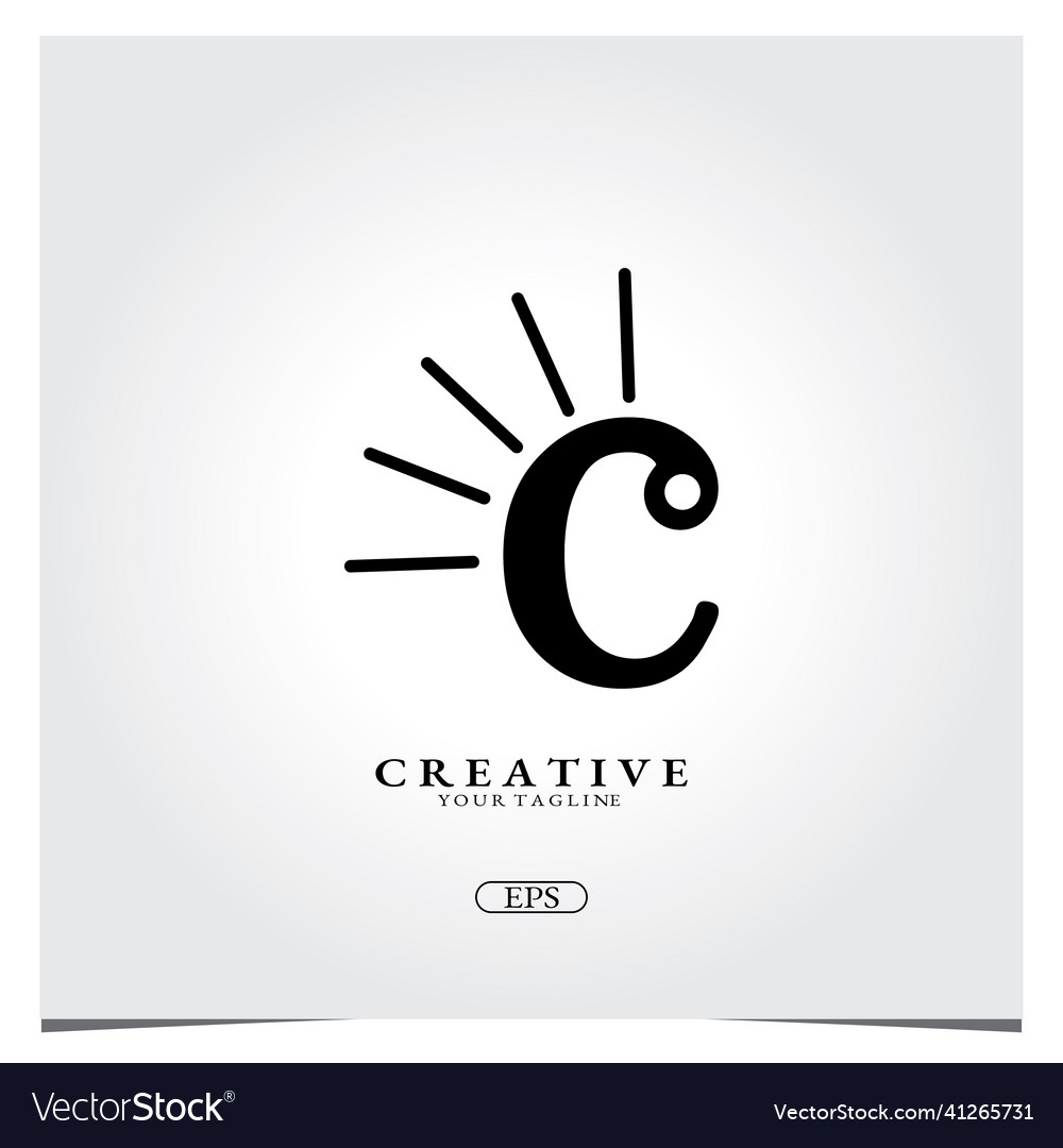 Letter c outline logo premium elegant template