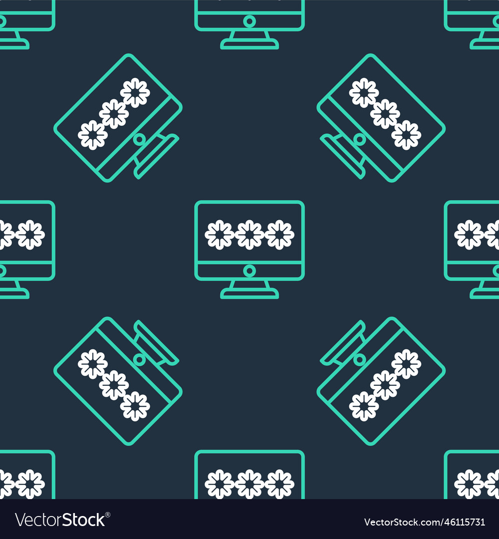 Line monitor with password notification icon Vector Image Line monitor with password notification icon