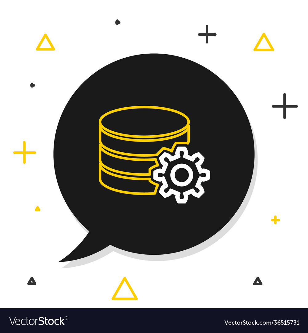 Line setting database server icon isolated vector image Line setting database server icon isolated