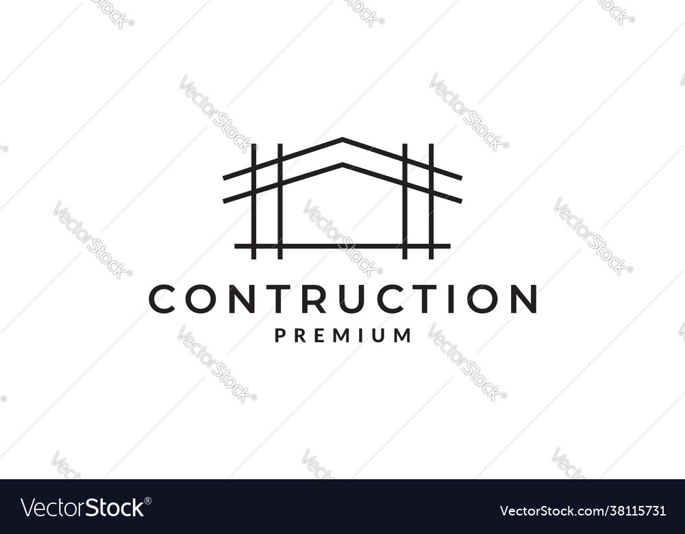 Lines iron building construction logo icon design