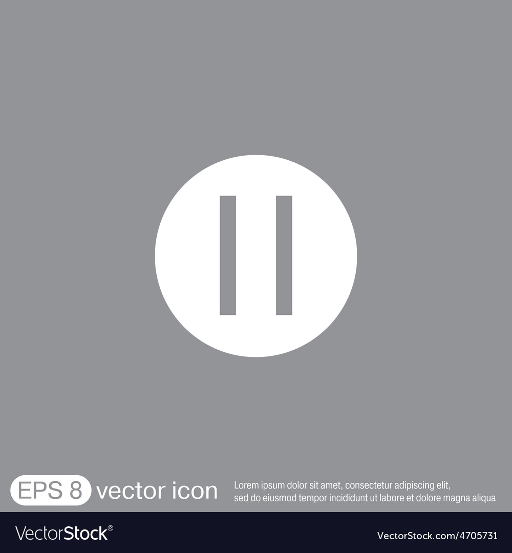 Pause sign web icon on background