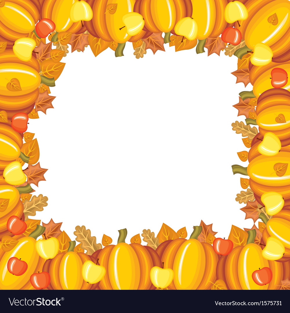 Pumpkin apple frame Royalty Free Vector Image - VectorStock