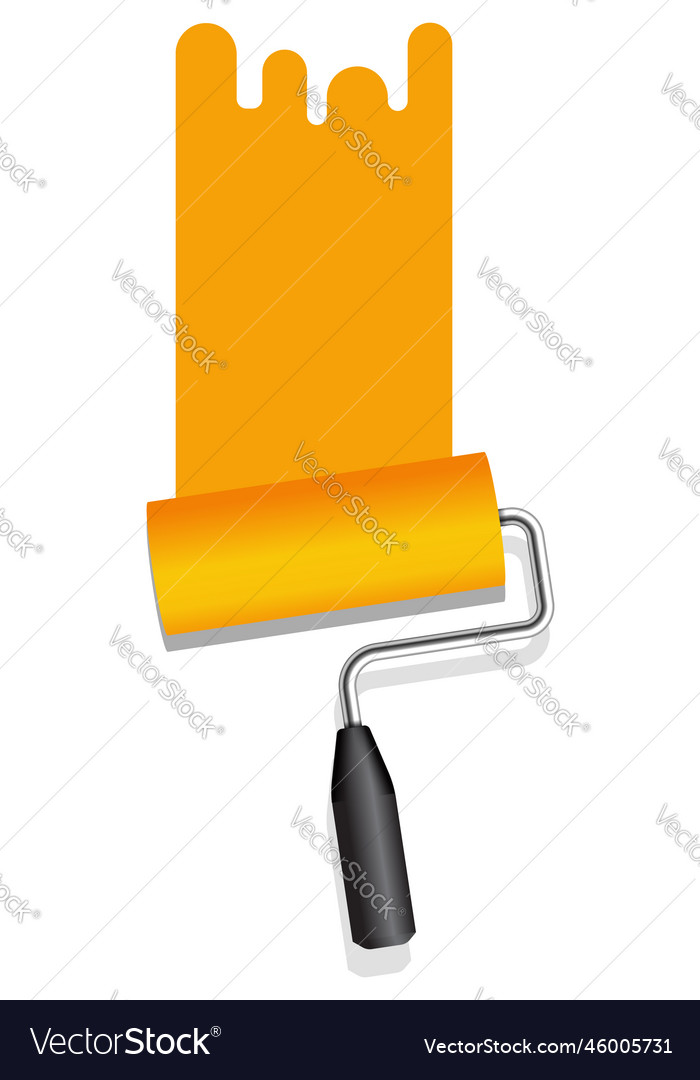 Roller painter paintbrush orange