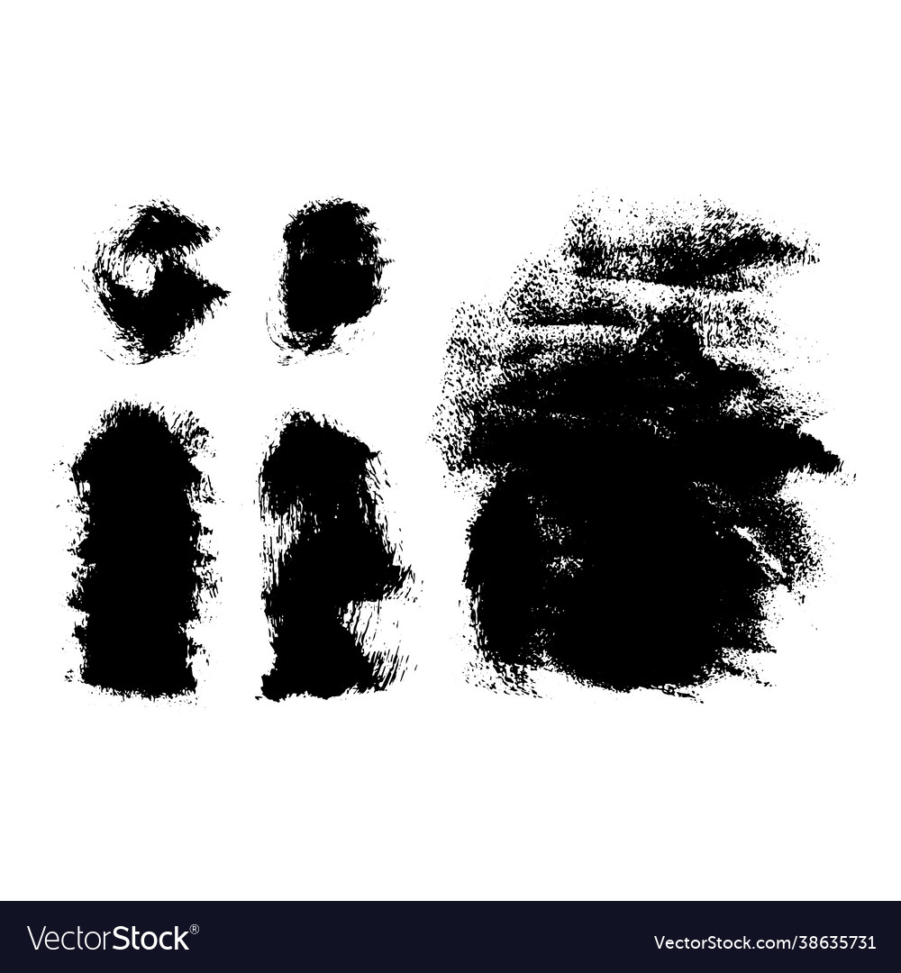 Set ink black spots isolated on a white