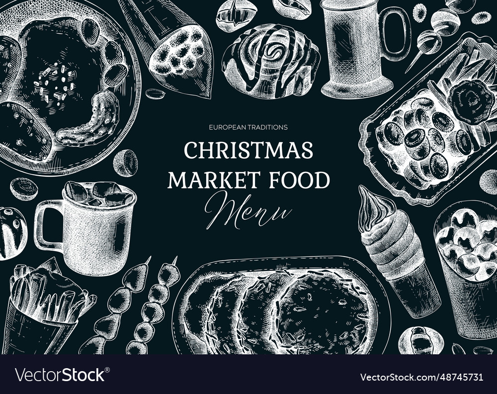 Street food and drink background traditional Vector Image