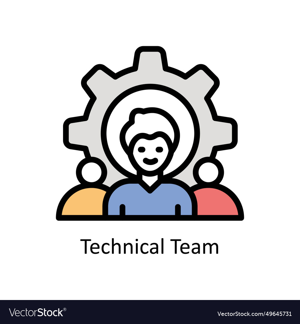 Technical team filled outline icon design