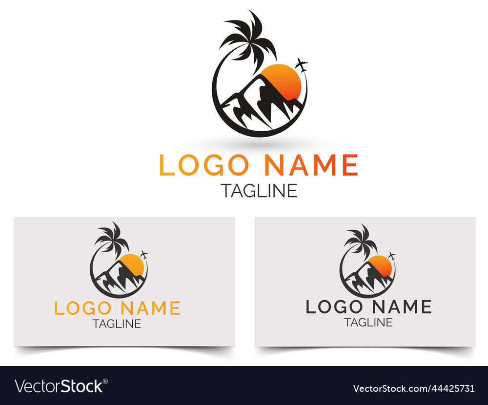 Tour company creative logo design travel agency Vector Image