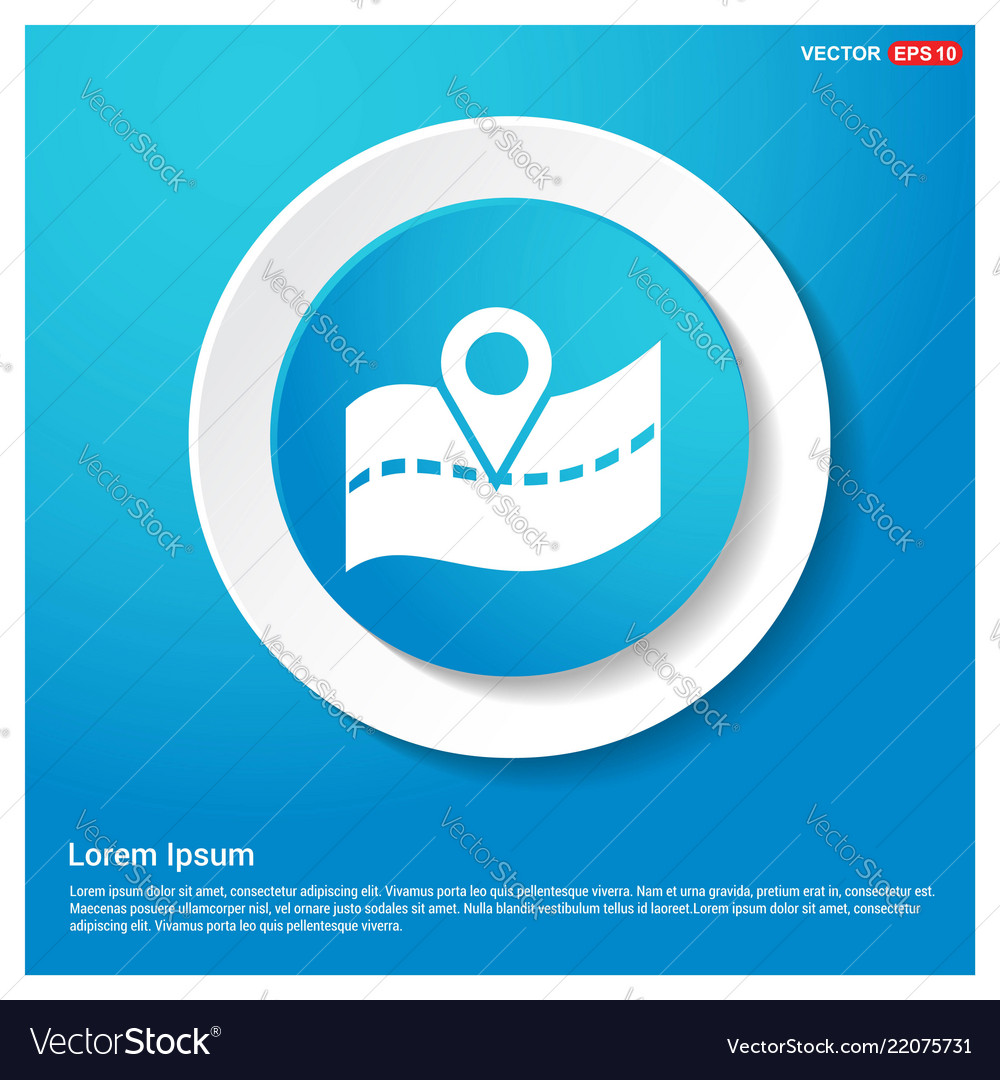 Web map pointer abstract blue sticker button