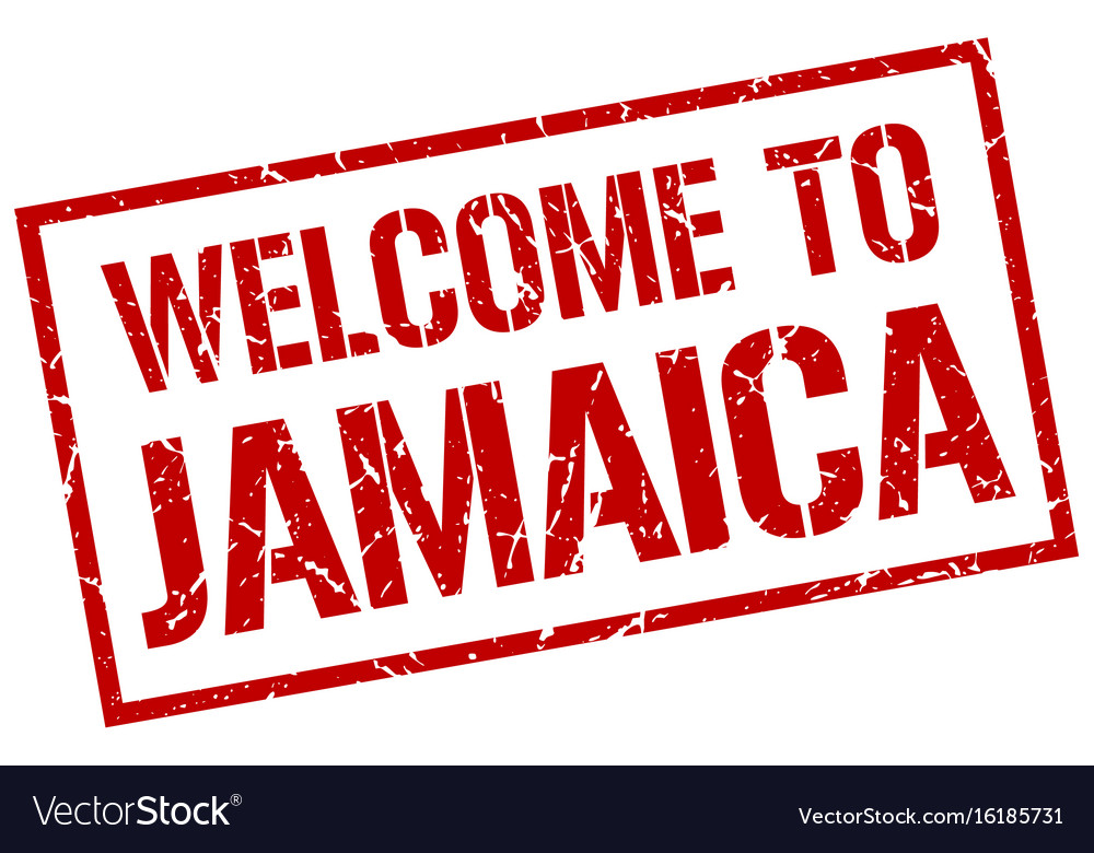 Welcome to jamaica stamp Royalty Free Vector Image