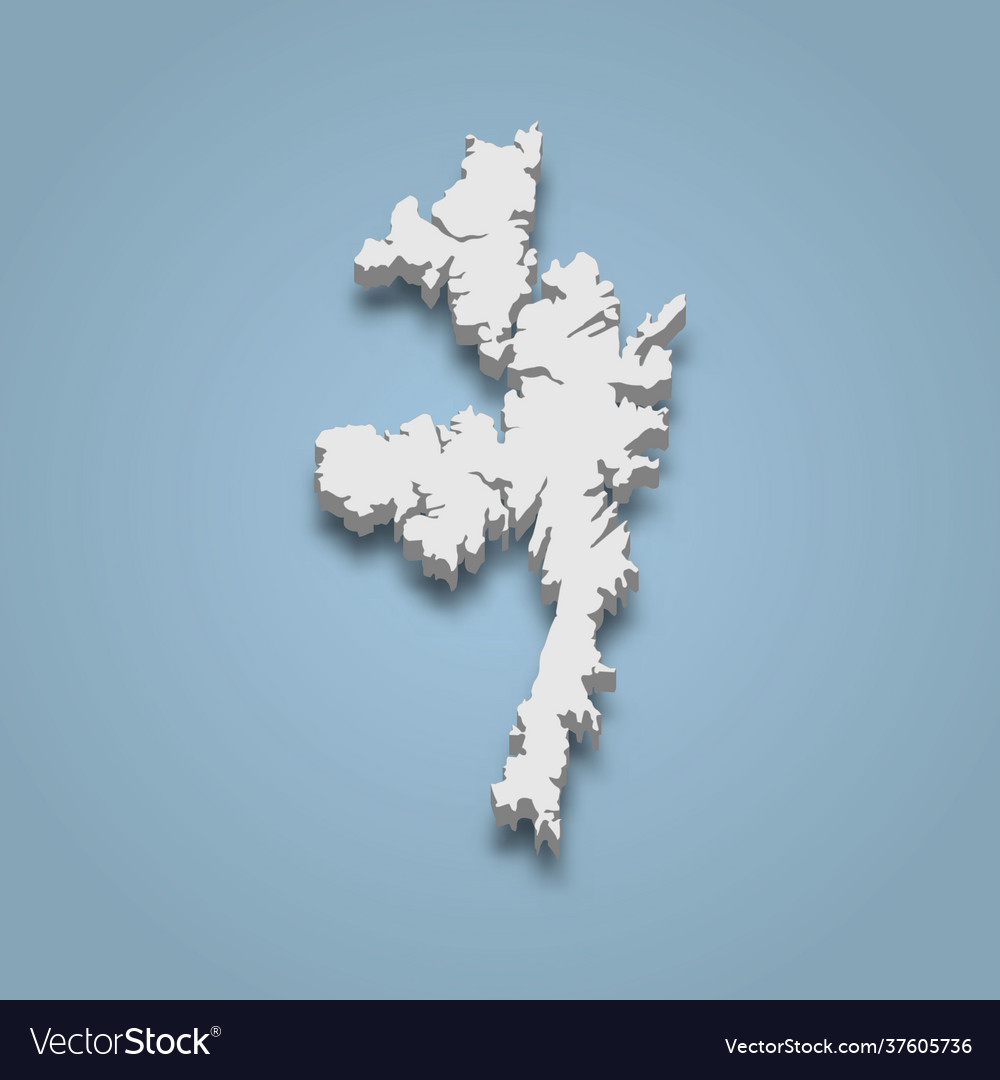 3d isometric map shetland mainland Royalty Free Vector Image