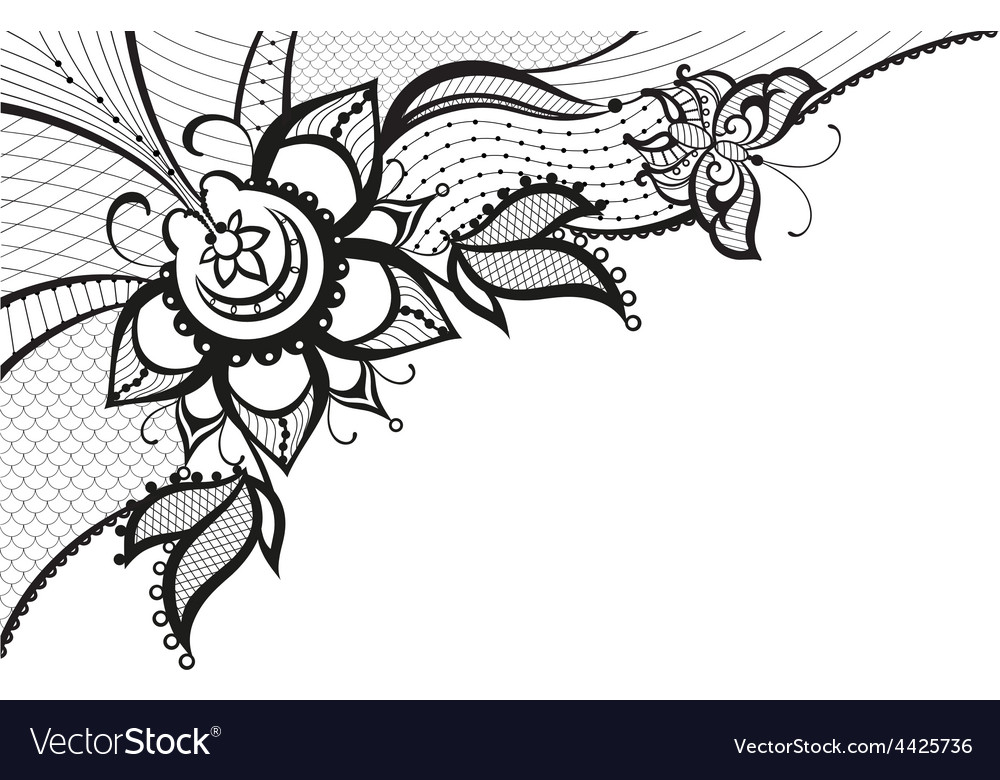 Abstract lace with elements of butterfly Vector Image