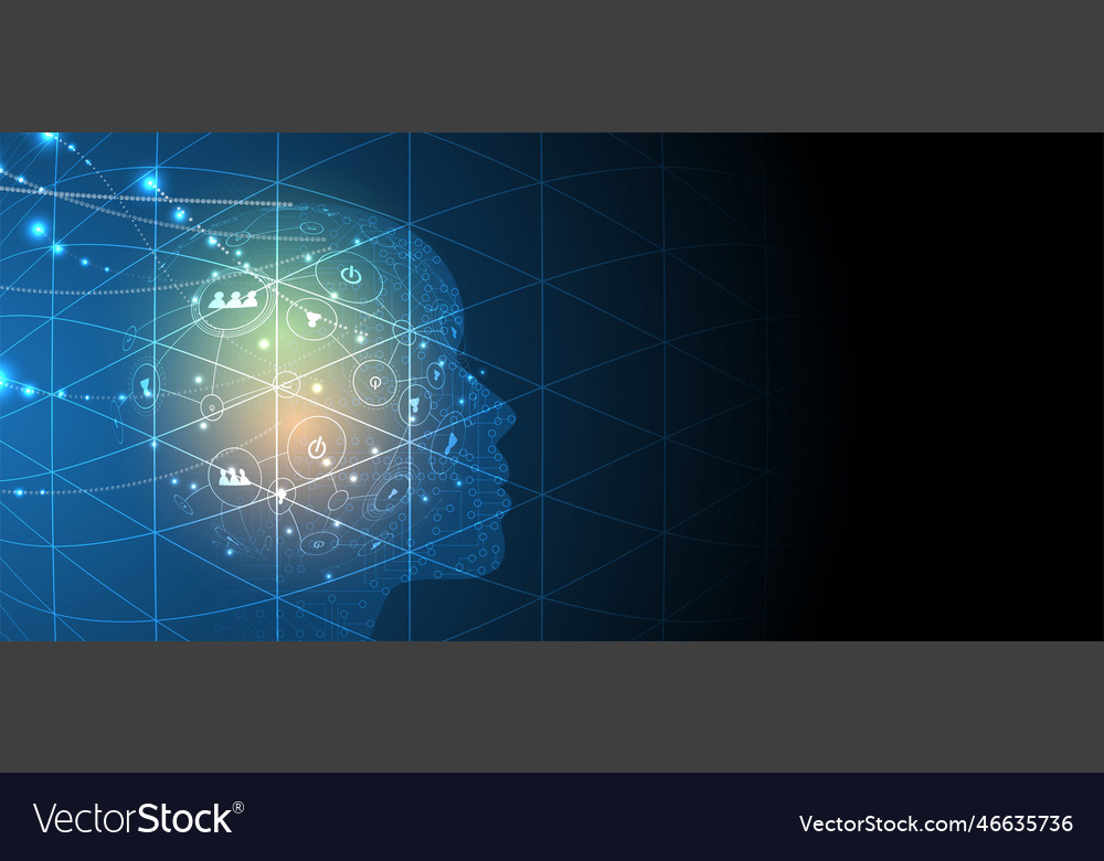Artificial intelligence technology web background vector image Artificial intelligence technology web background