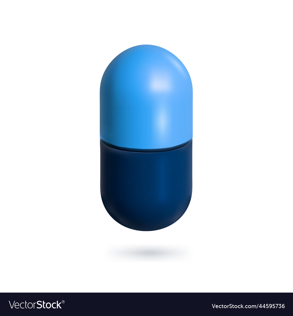 Blue template pills capsules isolated ready