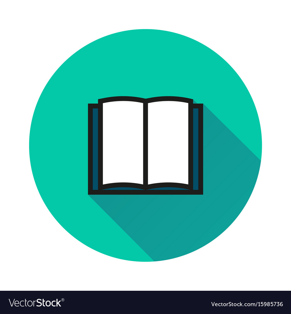  Book  icon  isolated on round background Royalty Free Vector 