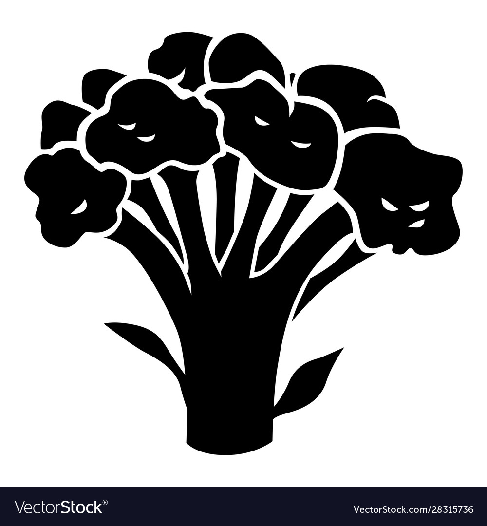 Broccoli Cabbage Silhouette Icon Royalty Free Vector Image 1586