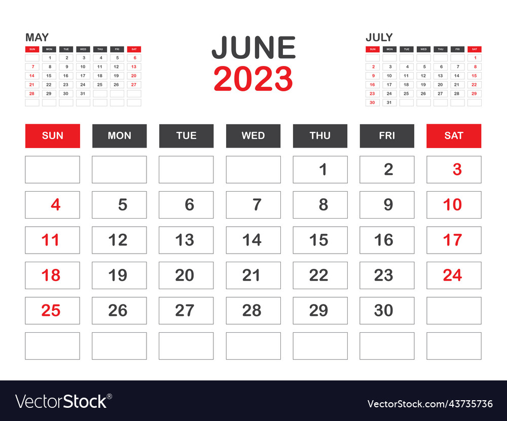 Calendar 2023 template - june