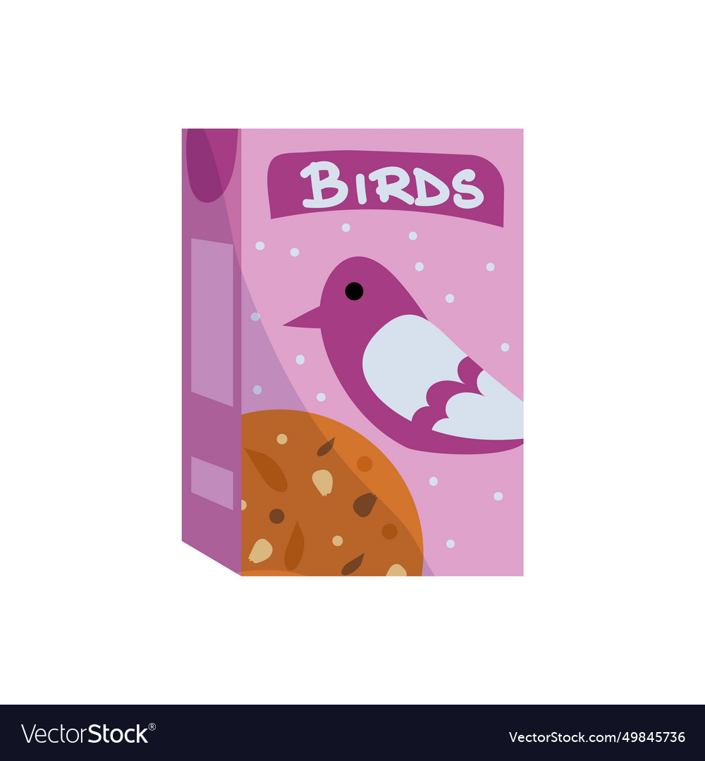 Cartoon Package With Bird Food Pets Feed Box Vector Image