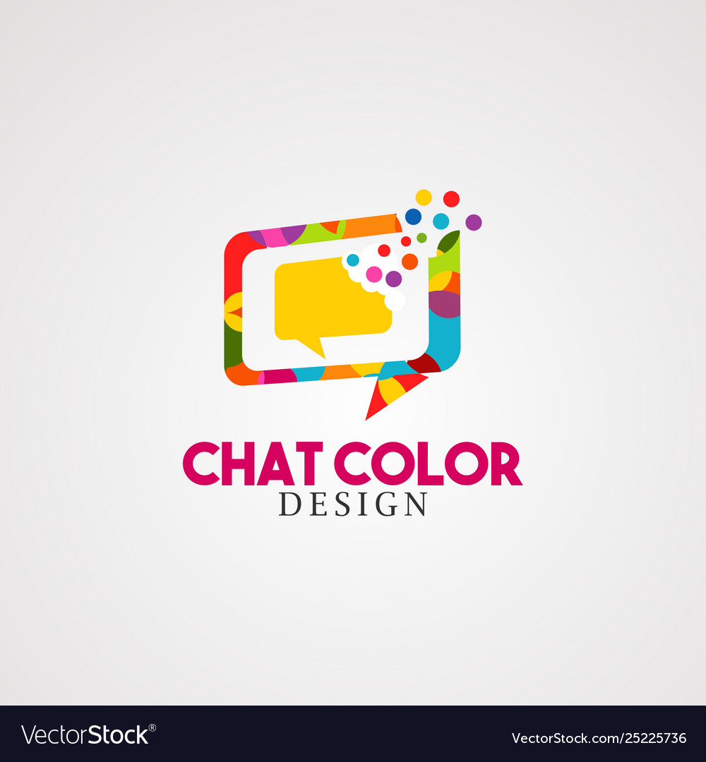 Chat color logo icon element and template vector image Chat color logo icon element and template