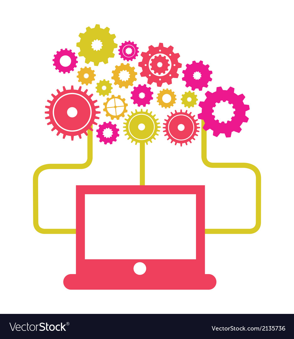 Cloud computing over white background